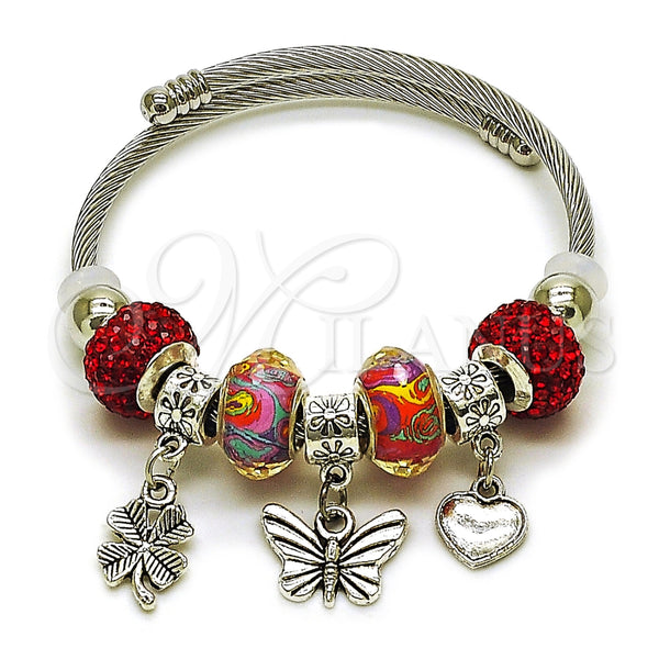 Stainless Steel Jewelry — Individual Bangle Butterfly and Four-leaf Clover Design with — main product view — SKU 165785 | Acero Inoxidable joyería — Individual Bangle mariposa and Four-leaf Clover diseño with — SKU 165785