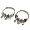 Stainless Steel Individual Bangle, Butterfly and Four-leaf Clover Design, with Light Siam Crystal, Polished, Rhodium Finish, 07.454.0021.1 (03 MM Thickness, One size fits all)