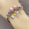 Stainless Steel Individual Bangle, Lock and key Design, with Light Rose Crystal, Multicolor Enamel Finish, Rhodium Finish, 07.454.0022 (03 MM Thickness, One size fits all)
