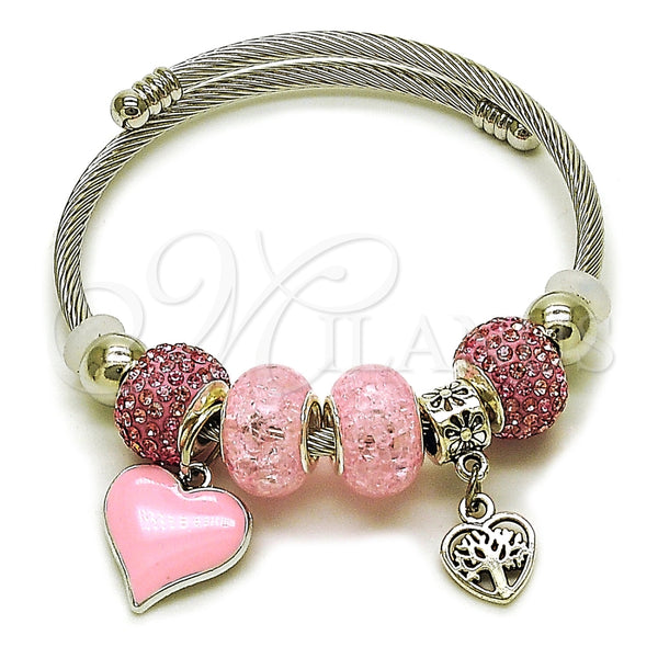 Stainless Steel Jewelry — Individual Bangle Heart and Tree Design with Light — main product view — SKU 165788 | Acero Inoxidable joyería — Individual Bangle corazón and Tree diseño with Light — SKU 165788