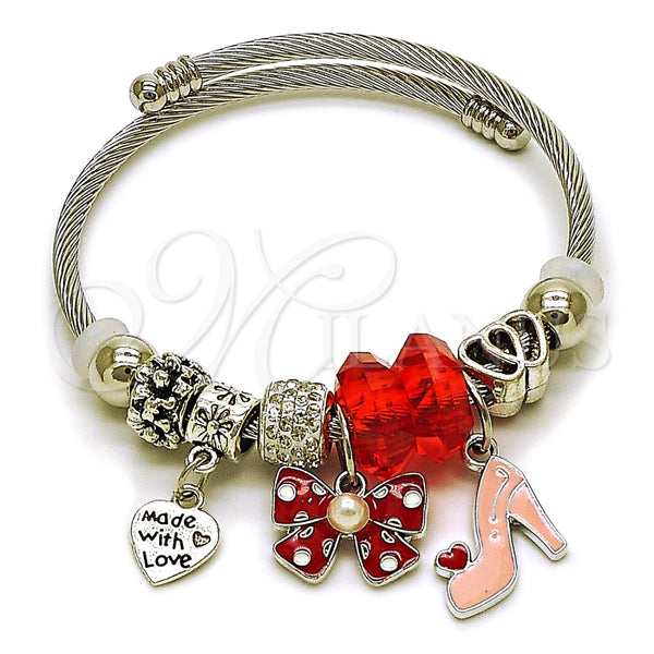 Stainless Steel Jewelry — Individual Bangle Bow and Heart Design with Light — main product view — SKU 165789 | Acero Inoxidable joyería — Individual Bangle Bow and corazón diseño with Light — SKU 165789