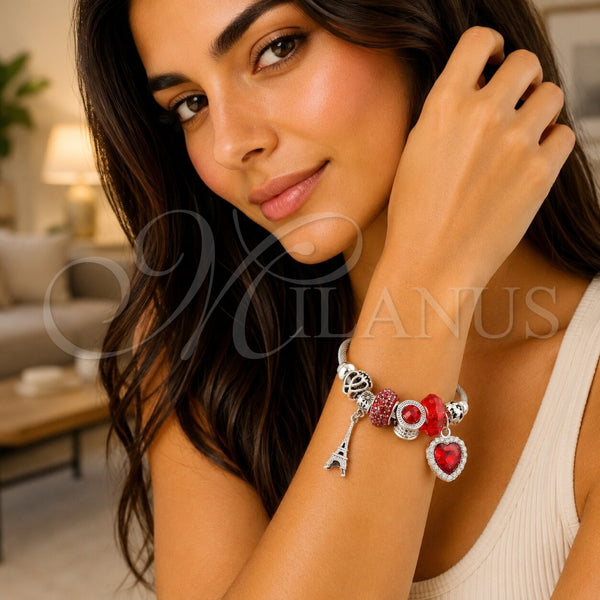 Stainless Steel Jewelry — Individual Bangle Heart and Eiffel Tower Design with — alternate product view — SKU 165790 | Acero Inoxidable joyería — Individual Bangle corazón and Eiffel Tower diseño with — SKU 165790