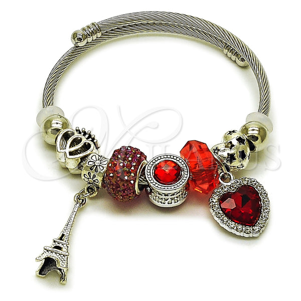 Stainless Steel Jewelry — Individual Bangle Heart and Eiffel Tower Design with — main product view — SKU 165790 | Acero Inoxidable joyería — Individual Bangle corazón and Eiffel Tower diseño with — SKU 165790