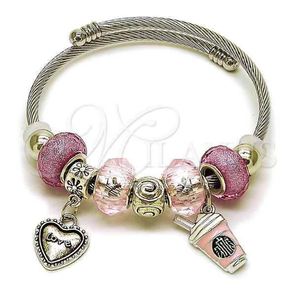 Stainless Steel Jewelry — Individual Bangle Heart and Drink Glass Design with — main product view — SKU 165793 | Acero Inoxidable joyería — Individual Bangle corazón and Drink Glass diseño with — SKU 165793