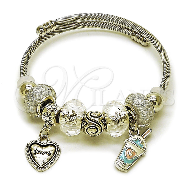 Stainless Steel Jewelry — Individual Bangle Heart and Drink Glass Design with — main product view — SKU 165794 | Acero Inoxidable joyería — Individual Bangle corazón and Drink Glass diseño with — SKU 165794