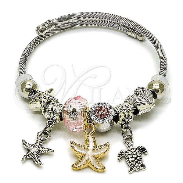 Stainless Steel Jewelry — Individual Bangle Star and Turtle Design with Light — main product view — SKU 165795 | Acero Inoxidable joyería — Individual Bangle estrella and Turtle diseño with Light — SKU 165795