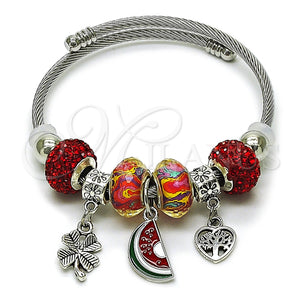 Stainless Steel Jewelry — Individual Bangle Watermelon and Four-leaf Clover Design with — main product view — SKU 165797 | Acero Inoxidable joyería — Individual Bangle Watermelon and Four-leaf Clover diseño with — SKU 165797