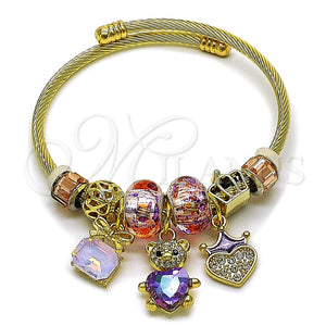 Stainless Steel Jewelry — Individual Bangle Teddy Bear and Heart Design with — main product view — SKU 165801 | Acero Inoxidable joyería — Individual Bangle Teddy Bear and corazón diseño with — SKU 165801