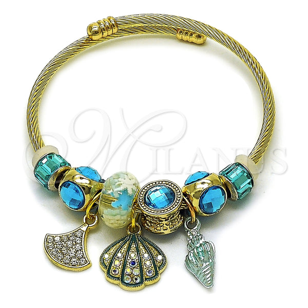 Stainless Steel Jewelry — Individual Bangle Shell and Snail Design with Light — main product view — SKU 165803 | Acero Inoxidable joyería — Individual Bangle Shell and Snail diseño with Light — SKU 165803
