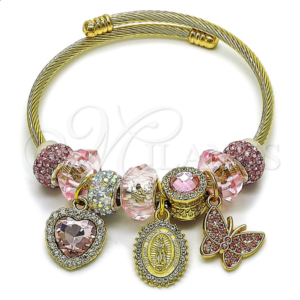 Stainless Steel Jewelry — Individual Bangle Guadalupe and Heart Design with Light — main product view — SKU 165810 | Acero Inoxidable joyería — Individual Bangle Guadalupe and corazón diseño with Light — SKU 165810