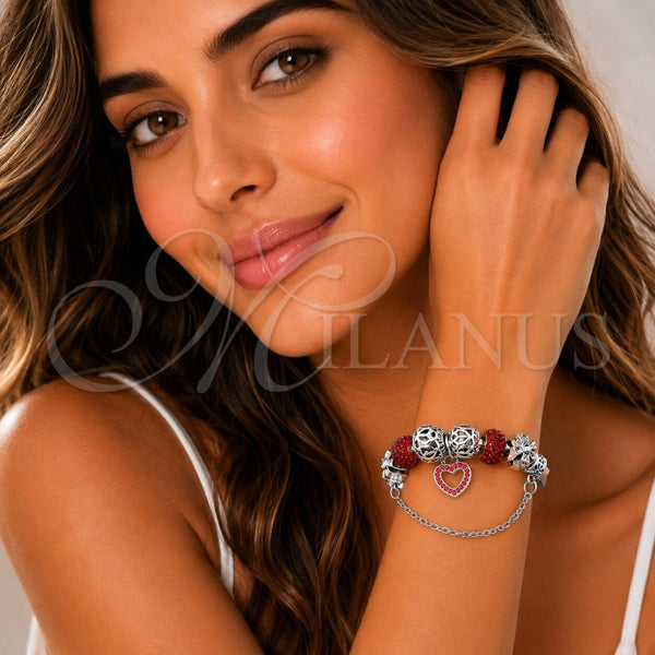 Stainless Steel Jewelry — Individual Bangle Heart and Flower Design with Light — alternate product view — SKU 165817 | Acero Inoxidable joyería — Individual Bangle corazón and flor diseño with Light — SKU 165817