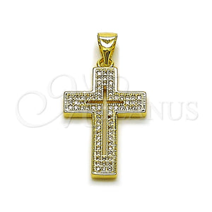 Gold Filled Pendant — Religious Pendant Cross Design with White Micro Pave — main product view — SKU 165821 | Oro Laminado dije — Religious Pendant cruz diseño with blanco Micro Pave — SKU 165821