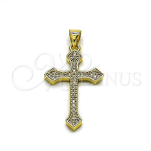 Gold Filled Pendant — Religious Pendant Cross Design with White Micro Pave — main product view — SKU 165822 | Oro Laminado dije — Religious Pendant cruz diseño with blanco Micro Pave — SKU 165822