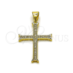 Gold Filled Pendant — Religious Pendant Cross Design with White Micro Pave — main product view — SKU 165823 | Oro Laminado dije — Religious Pendant cruz diseño with blanco Micro Pave — SKU 165823