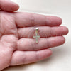 Oro Laminado Religious Pendant, Gold Filled Style Cross Design, with White Cubic Zirconia, Polished, Golden Finish, 05.213.0223