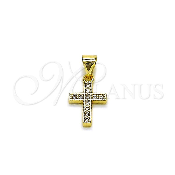 Gold Filled Pendant — Religious Pendant Cross Design with White Cubic Zirconia — main product view — SKU 165825 | Oro Laminado dije — Religious Pendant cruz diseño with blanco Cubic Zirconia — SKU 165825