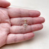 Oro Laminado Religious Pendant, Gold Filled Style Cross Design, with White Cubic Zirconia, Polished, Golden Finish, 05.213.0224