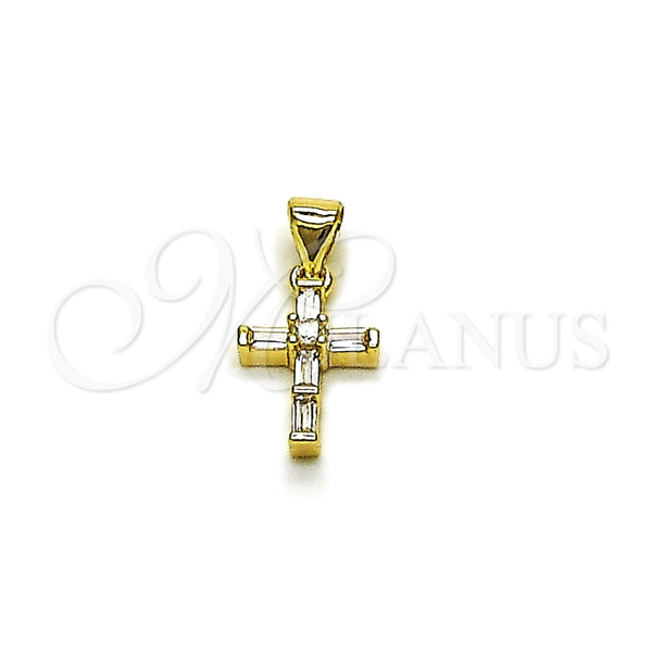 Gold Filled Pendant — Religious Pendant Cross Design with White Cubic Zirconia — main product view — SKU 165826 | Oro Laminado dije — Religious Pendant cruz diseño with blanco Cubic Zirconia — SKU 165826
