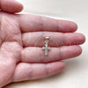 Oro Laminado Religious Pendant, Gold Filled Style Cross Design, with White Cubic Zirconia, Polished, Golden Finish, 05.213.0225