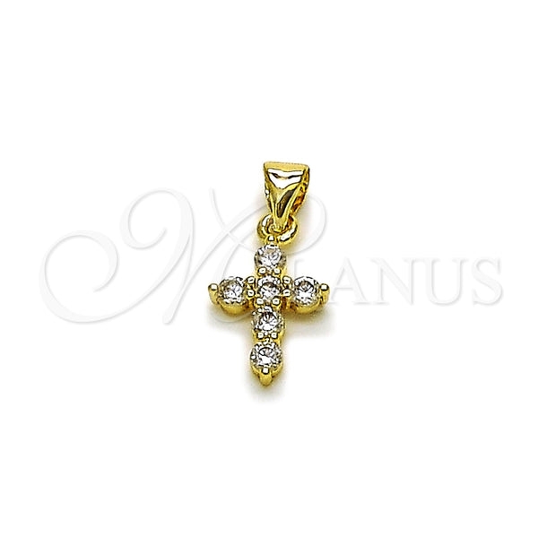 Gold Filled Pendant — Religious Pendant Cross Design with White Cubic Zirconia — main product view — SKU 165827 | Oro Laminado dije — Religious Pendant cruz diseño with blanco Cubic Zirconia — SKU 165827