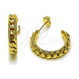 Gold Filled Hoop Earrings — Small Hoop Miami Cuban Design Diamond Cutting 02. — main product view — SKU 165828 | Oro Laminado aretes de aro — aro pequeño Miami Cuban diseño Diamond Cutting 02. — SKU 165828