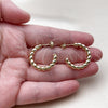 Oro Laminado Small Hoop, Gold Filled Style Twist Design, Polished, Golden Finish, 02.213.0952.25