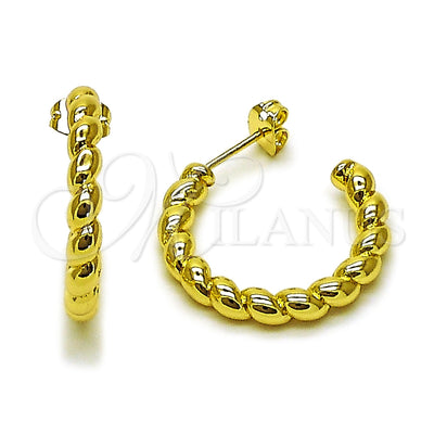 Gold Filled Hoop Earrings — Small Hoop Twist Design Polished 02. for wholesale, main product view