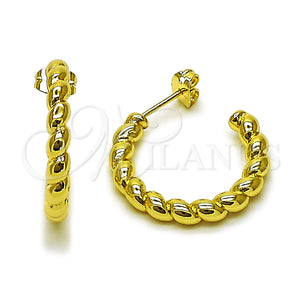 Gold Filled Hoop Earrings — Small Hoop Twist Design Polished 02. — main product view — SKU 165829 | Oro Laminado aretes de aro — aro pequeño Twist diseño pulido 02. — SKU 165829