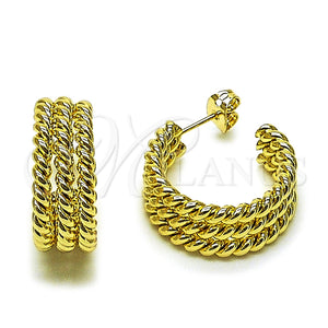 Gold Filled Hoop Earrings — Small Hoop Twist Design Polished 02. — main product view — SKU 165830 | Oro Laminado aretes de aro — aro pequeño Twist diseño pulido 02. — SKU 165830
