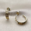 Oro Laminado Small Hoop, Gold Filled Style Teardrop Design, Polished, Golden Finish, 02.213.0955.20