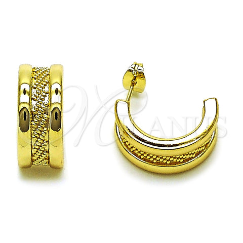 Oro Laminado Stud Earring, Gold Filled Style Polished, Golden Finish, 02.213.0957