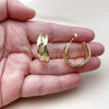 Oro Laminado Small Hoop, Gold Filled Style Twist Design, Polished, Golden Finish, 02.213.0958.25