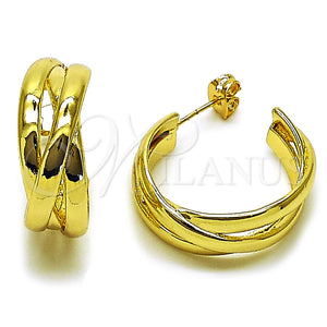 Gold Filled Hoop Earrings — Small Hoop Twist Design Polished 02. — main product view — SKU 165835 | Oro Laminado aretes de aro — aro pequeño Twist diseño pulido 02. — SKU 165835