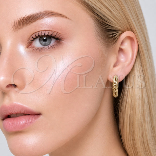 Gold Filled Hoop Earrings — Small Hoop Polished 02. — alternate product view — SKU 165837 | Oro Laminado aretes de aro — aro pequeño pulido 02. — SKU 165837