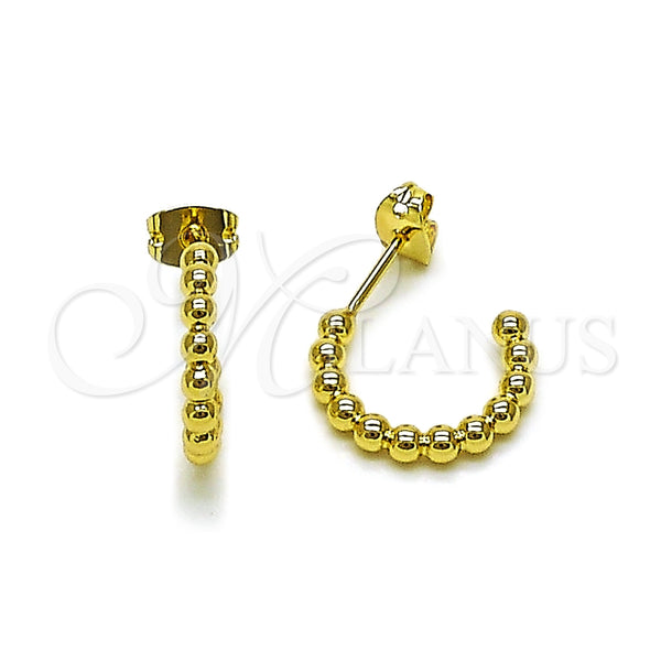 Gold Filled Hoop Earrings — Small Hoop Ball Design Polished 02. — main product view — SKU 165838 | Oro Laminado aretes de aro — aro pequeño Ball diseño pulido 02. — SKU 165838