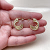 Oro Laminado Small Hoop, Gold Filled Style Diamond Cutting Finish, Golden Finish, 02.213.0962.20