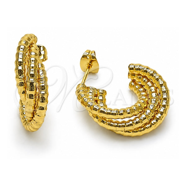 Oro Laminado Small Hoop, Gold Filled Style Diamond Cutting Finish, Golden Finish, 02.213.0962.20