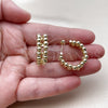 Oro Laminado Small Hoop, Gold Filled Style Ball and Hollow Design, Polished, Golden Finish, 02.213.0963.25