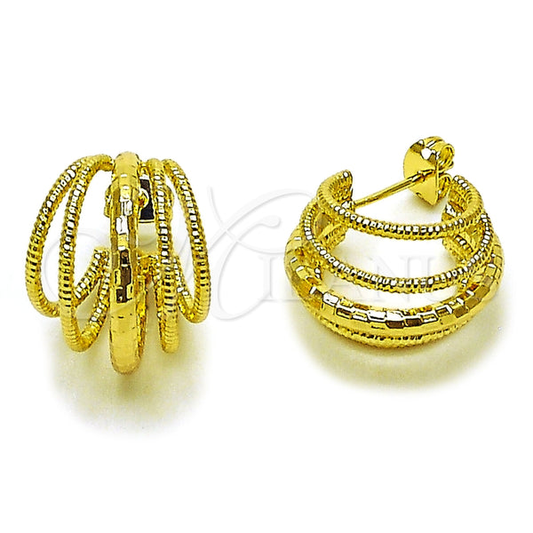 Gold Filled Hoop Earrings — Small Hoop Diamond Cutting 02. — main product view — SKU 165842 | Oro Laminado aretes de aro — aro pequeño Diamond Cutting 02. — SKU 165842