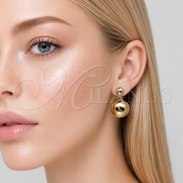 Gold Filled Ring — Dangle Earring Ball and Hollow Design Polished 02. — alternate product view — SKU 165845 | Oro Laminado anillo — Dangle Earring Ball and Hollow diseño pulido 02. — SKU 165845