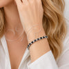 Rhodium Gold Filled Tennis Bracelet, with Black and White Cubic Zirconia, Polished, Rhodium Finish, 03.130.0015.07 (Thickness, 8 Inches Length)