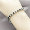 Rhodium Gold Filled Tennis Bracelet, with Black and White Cubic Zirconia, Polished, Rhodium Finish, 03.130.0015.07 (Thickness, 8 Inches Length)