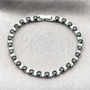 Rhodium Gold Filled Tennis Bracelet, with Black and White Cubic Zirconia, Polished, Rhodium Finish, 03.130.0015.07 (Thickness, 8 Inches Length)