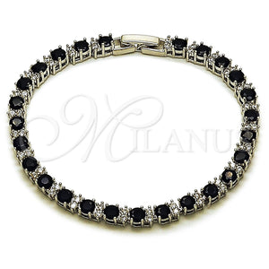 White Gold Filled Bracelet — Tennis Bracelet with Black and White Cubic Zirconia — main product view — SKU 165847 | Oro Laminado Blanco brazalete — Tennis Bracelet with negro and blanco Cubic Zirconia — SKU 165847