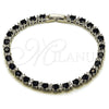 Rhodium Gold Filled Tennis Bracelet, with Black and White Cubic Zirconia, Polished, Rhodium Finish, 03.130.0015.07 (Thickness, 8 Inches Length)