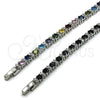 Rhodium Gold Filled Tennis Bracelet, with Black and White Cubic Zirconia, Polished, Rhodium Finish, 03.130.0015.07 (Thickness, 8 Inches Length)