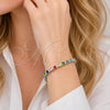Rhodium Gold Filled Tennis Bracelet, with Multicolor and White Cubic Zirconia, Polished, Rhodium Finish, 03.130.0015.1.07 (Thickness, 8 Inches Length)