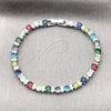 Rhodium Gold Filled Tennis Bracelet, with Multicolor and White Cubic Zirconia, Polished, Rhodium Finish, 03.130.0015.1.07 (Thickness, 8 Inches Length)