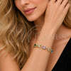 Oro Laminado Tennis Bracelet, Gold Filled Style Butterfly and Cluster Design, with Multicolor and White Cubic Zirconia, Polished, Golden Finish, 03.130.0016.07 (Thickness, 8 Inches Length)