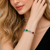 Rhodium Gold Filled Tennis Bracelet, Shell Design, with Multicolor Cubic Zirconia, Polished, Rhodium Finish, 03.130.0017.07 (Thickness, 8 Inches Length)